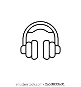 Outline Headphones Illustration For Music Listening And Audio Enjoyment
