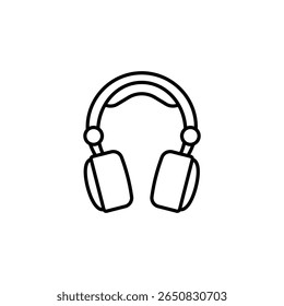 Outline Headphones Isolated On White Symbolizing Audio And Technology