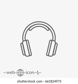 Outline Headphones Vector Icon