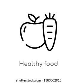 outline healthy food vector icon. isolated black simple line element illustration from food concept. editable vector stroke healthy food icon on white background