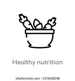 outline healthy nutrition vector icon. isolated black simple line element illustration from food concept. editable vector stroke healthy nutrition icon on white background