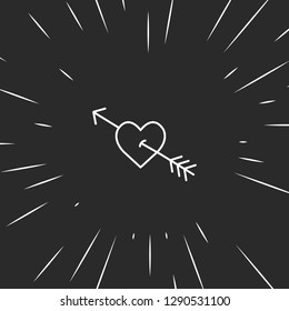 Outline heart in arrow icon illustration isolated vector sign symbol