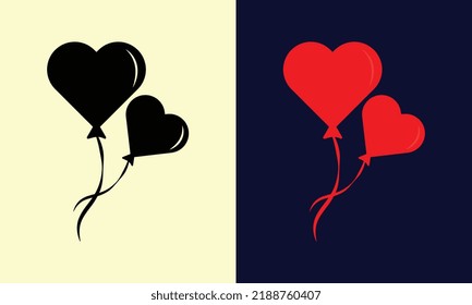 Outline heart balloon icon. silhouette in heart shape, love pictogram. Anniversary and date, birthday and party, love and romance. Vector icon for UI and Animation