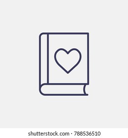 Outline heart book icon illustration isolated vector sign symbol