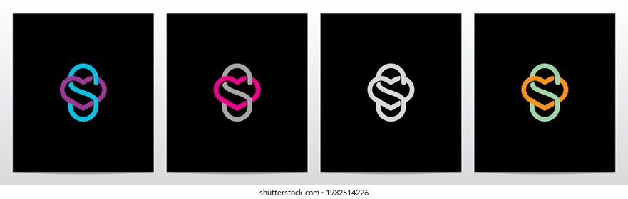 Outline Of Heart Entangled On Letter Logo Design S