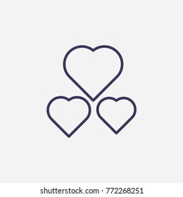 Outline heart icon illustration vector symbol