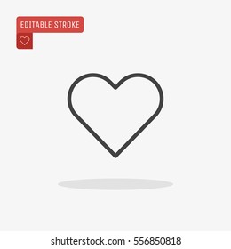 Outline heart icon isolated grey background  Line love symbol for website design  mobile application  logo  ui  Editable stroke  Vector illustration  Eps10 