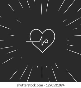 Outline heart impulse icon illustration isolated vector sign symbol