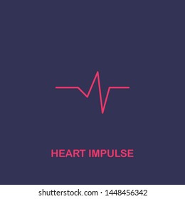 Outline heart impulse icon.heart impulse vector illustration. Symbol for web and mobile