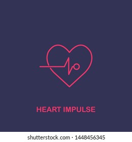 Outline heart impulse icon.heart impulse vector illustration. Symbol for web and mobile