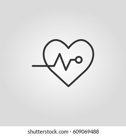  Outline heart impulse  web icon 