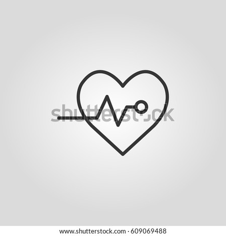  Outline heart impulse  web icon 