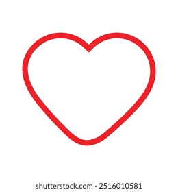Outline Heart, love, romance or valentine's day red heart. Heart vector icons. Artistic red heart love symbols isolated editable vector.