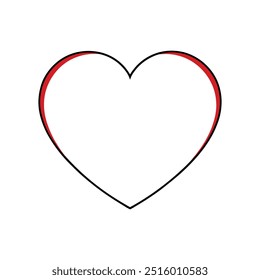 Outline Heart, love, romance or valentine's day red heart. Heart vector icons. Artistic red heart love symbols isolated editable vector.