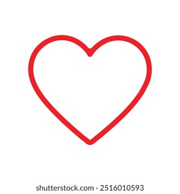 Outline Heart, love, romance or valentine's day red heart. Heart vector icons. Artistic red heart love symbols isolated editable vector.