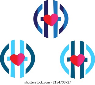 Outline Of Heart On Letter Logo Design H.Perfect for logo hospital,heathy,etc. 