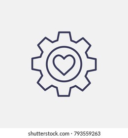 Outline heart setting valentines day icon illustration isolated vector sign symbol