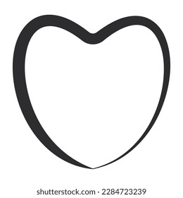 Outline heart vector black icon isolated on a white background.