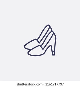 Outline heel icon illustration,vector fashion sign symbol