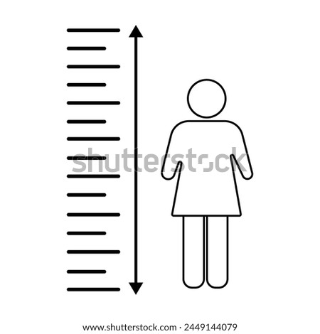 outline height vector icon. isolated black simple line element illustration from user interface concept. editable vector stroke height icon on white background. Vector illustration. Eps file 127.