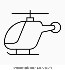 Outline helicopter vector icon