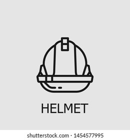 Outline helmet vector icon. Helmet illustration for web, mobile apps, design. Helmet vector symbol.