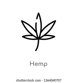 outline hemp vector icon. isolated black simple line element illustration from nature concept. editable vector stroke hemp icon on white background