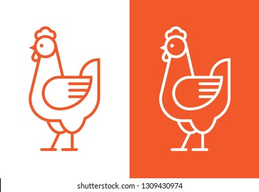 Outline Hen Icon. Chicken Linear Logo.