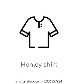 Outline Henley Shirt Vector Icon Isolated Stock Vector (Royalty Free ...