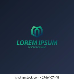 OUTLINE HEXAGON GRADIENT LOGO DESIGN