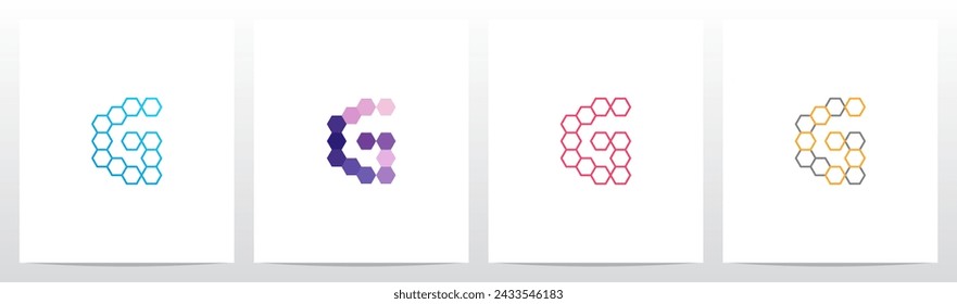 Outline Hexagon Initial Letter Logo Design G