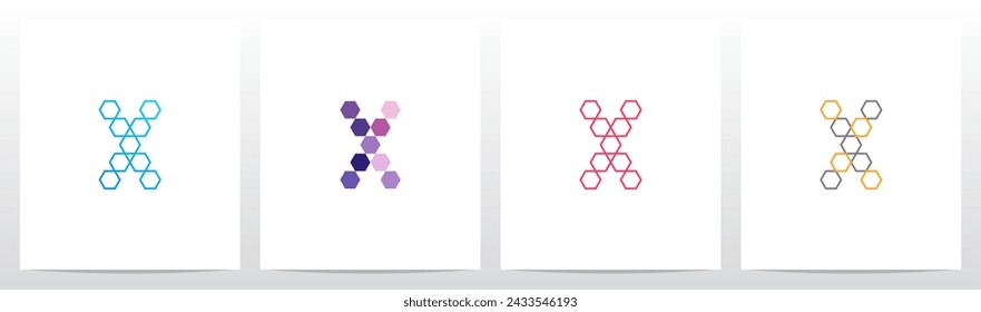 Umriss Hexagon Anfangsbuchstabe Logo Design X