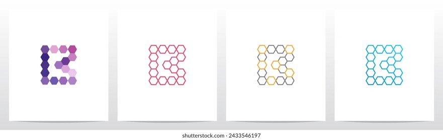 Contorno Hexágono Letra inicial Logo Diseño B