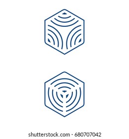 Outline hexagon pattern shape