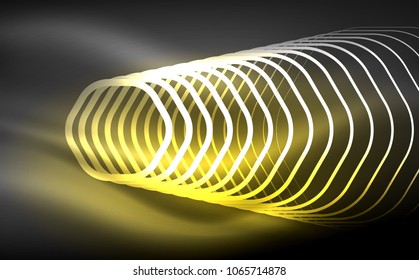 Outline hexagons, glowing geometric shapes, digital techno abstract background, vector illustration