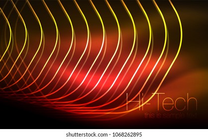 Outline hexagons, glowing geometric shapes, digital techno abstract background, vector illustration