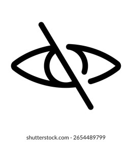 Icono de ocultar el contorno para hacer que el contenido sea invisible u oculto