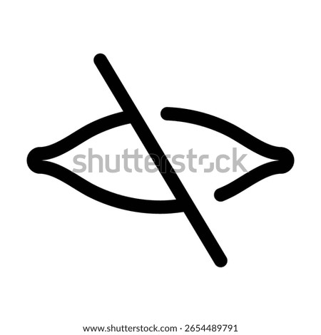 Outline hide icon to make content invisible or concealed