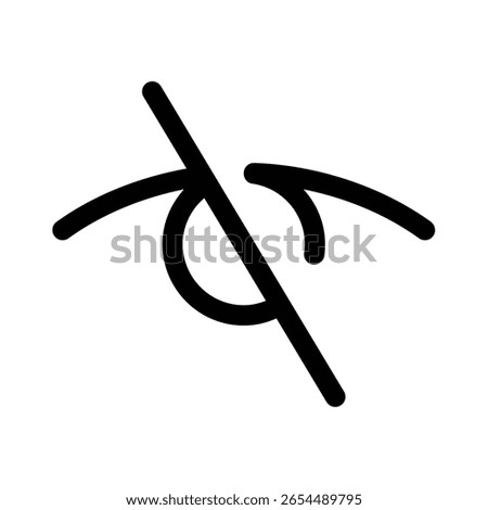 Outline hide icon to make content invisible or concealed
