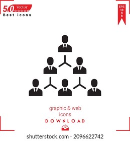 Outline hierarchical-structure icon isolated on white background. Best modern. Graphic design, mobile application, beauty icons 2019, user interface. Editable stroke. EPS10 format vector