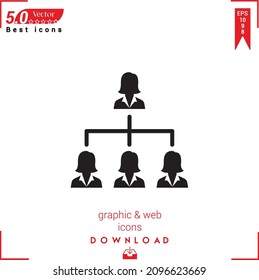 Outline hierarchical-structure icon isolated on white background. Best modern. Graphic design, mobile application, beauty icons 2019, user interface. Editable stroke. EPS10 format vector