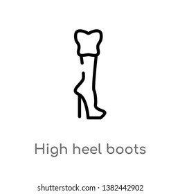 outline high heel boots vector icon. isolated black simple line element illustration from fashion concept. editable vector stroke high heel boots icon on white background