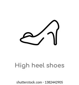 outline high heel shoes vector icon. isolated black simple line element illustration from fashion concept. editable vector stroke high heel shoes icon on white background