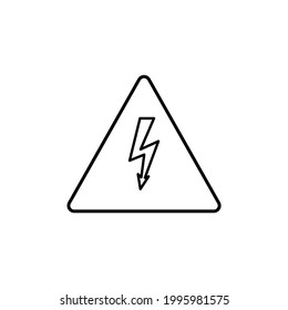 Outline high voltage icon isolated on white background