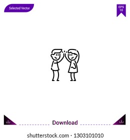 Outline high-five icon isolated on white background. Line pictogram. Graphic design, mobile application. Editable stroke. EPS10 format vector illustration