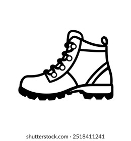 Ícone de boot de caminhada representando aventura ao ar livre, equipamento de caminhada e exploração