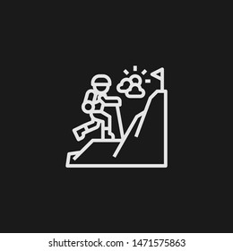 Outline hiking vector icon. Hiking illustration for web, mobile apps, design. Hiking vector symbol.