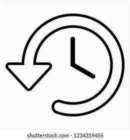 Outline History vector icon