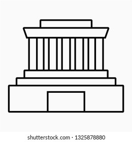 Outline Ho chi minh mausoleum pixel perfect vector icon