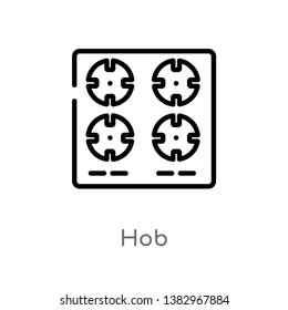 outline hob vector icon. isolated black simple line element illustration from general concept. editable vector stroke hob icon on white background